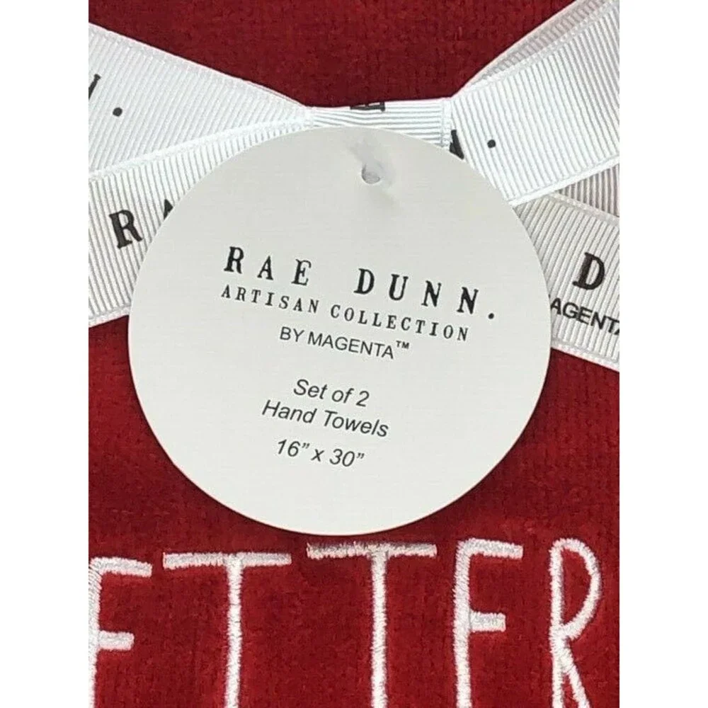 Rae Dunn Hand Towels Valentines Day Bath Better Together Embroidered Set of 2